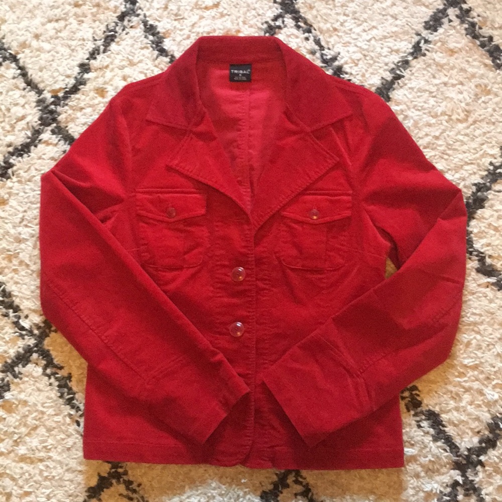 Tribal red velvet jacket